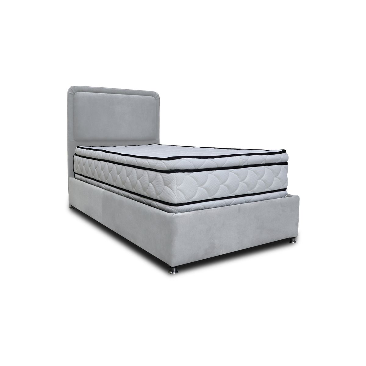 GENERICO - Combo Basecama Nube Sencillo 100x190 mas Espaldar Gris Claro