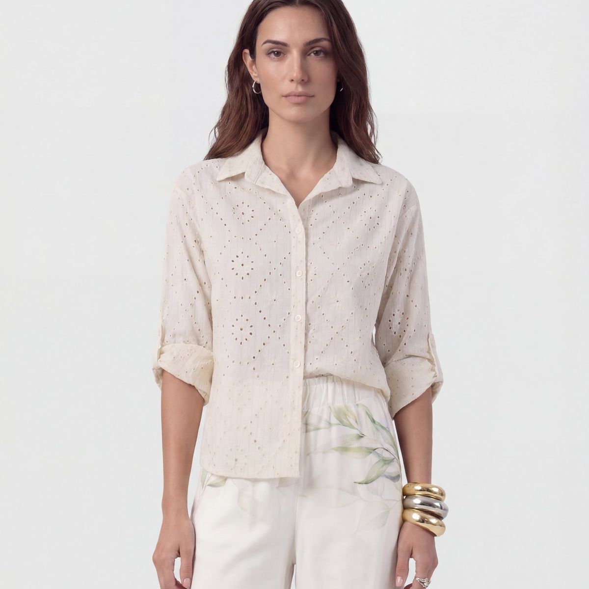 PATPRIMO - Camisa  Para Mujer Manga Larga Color Beige Marca Patprimo #30018215