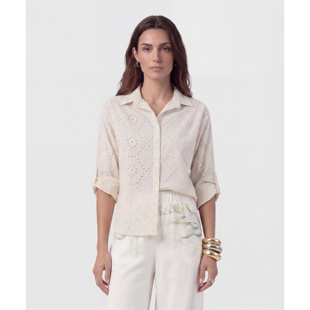 PATPRIMO - Camisa  Para Mujer Manga Larga Color Beige Marca Patprimo #30018215