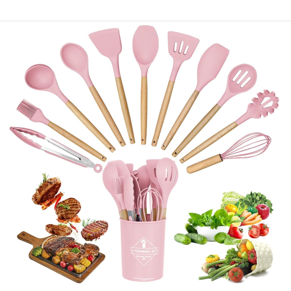 GENERICO - Set De Utensilios De Cocina 12 Piezas En Silicona Elegantes