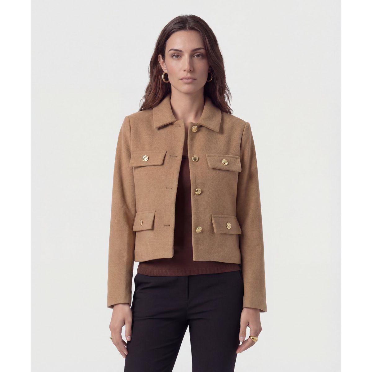 PATPRIMO - Chaqueta  Para Mujer Trucker Color Café Marca Patprimo #30080614
