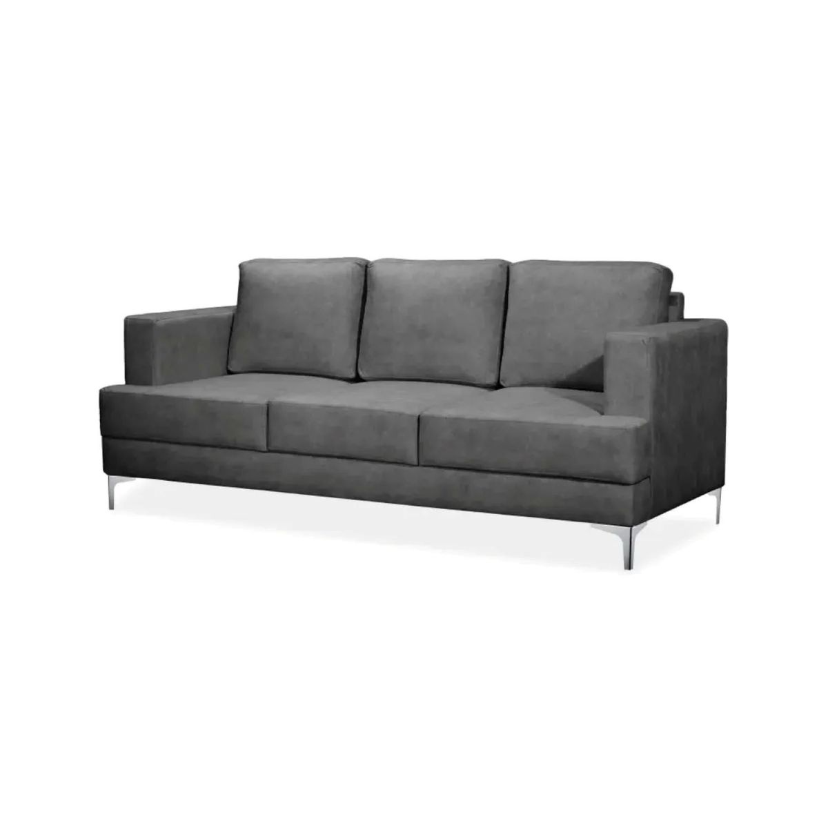 ELITE LIVING - SOFA MALAGA 3PUESTOS MICROFIBRA GRIS PLOMO