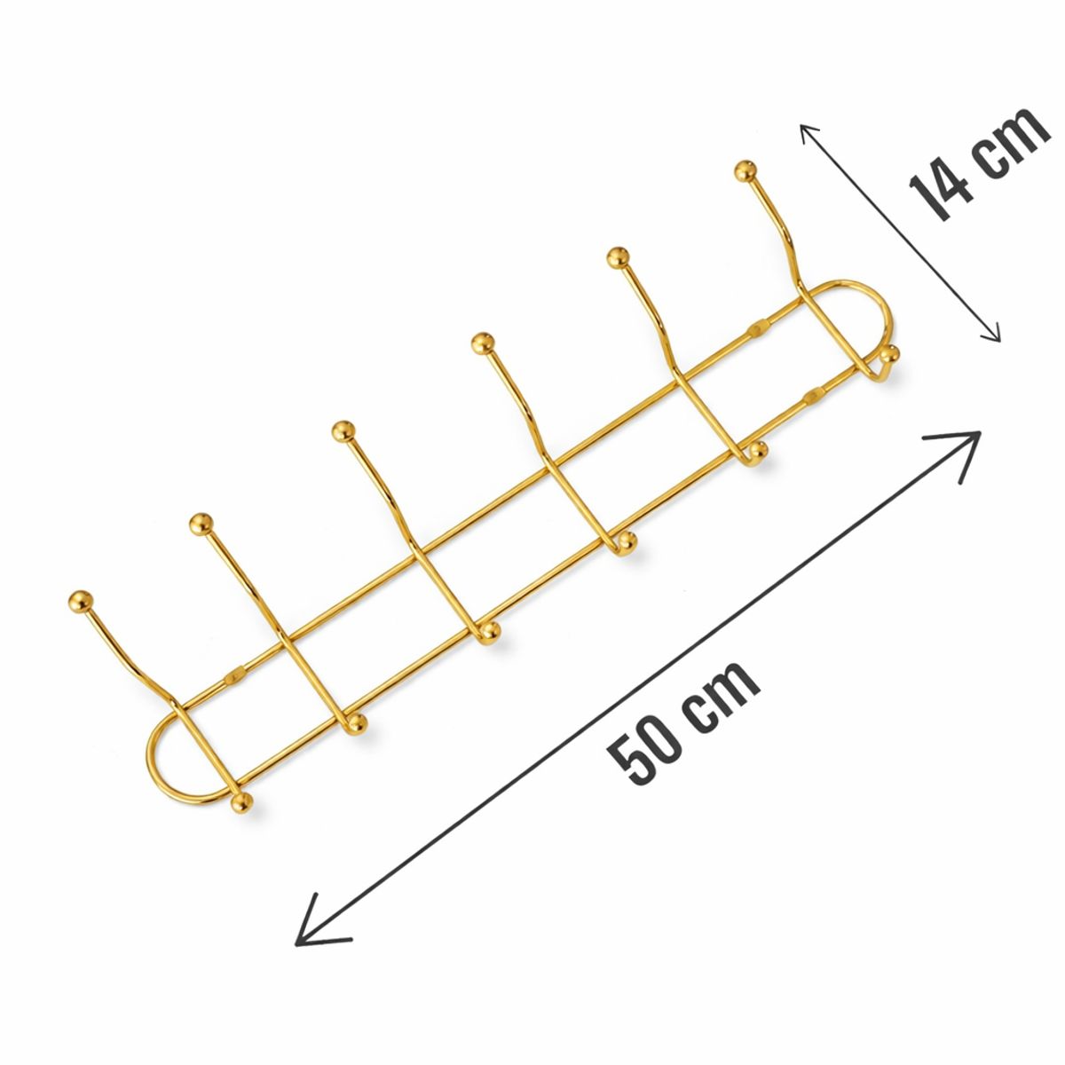 GENERICO - Perchero 6 Ganchos De Pared Organizador Metálico Gorras Bolsos