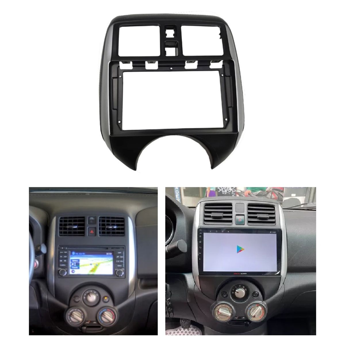 GENERICO - Consola Nissan Versa 2012 - 2014 x 9 Pulgadas negro