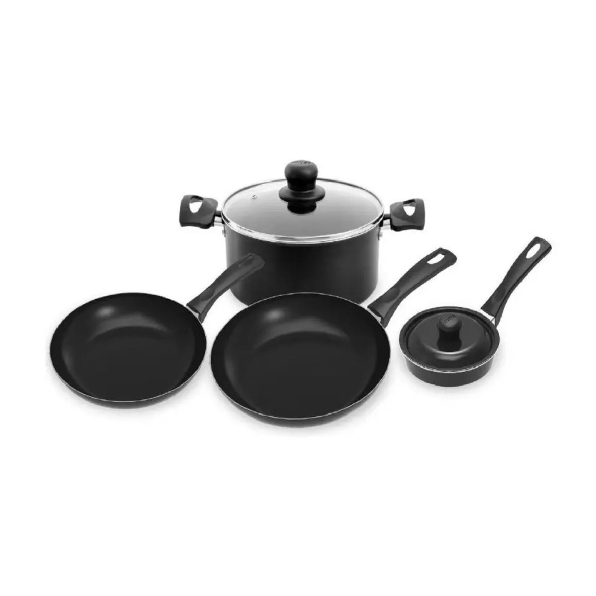 IMUSA - Batería de Cocina Imusa Smart 6 Piezas Antiadherente Negra