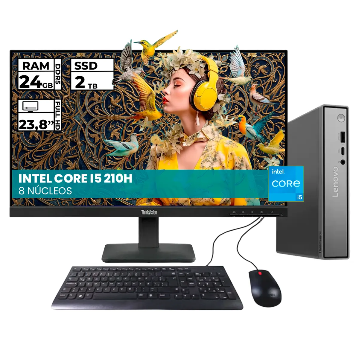 LENOVO - PC TINY LENOVO THINKCENTRE NEO 50Q GEN 5 INTEL CORE 5 210H 24 GB RAM 2 TB SSD M.2