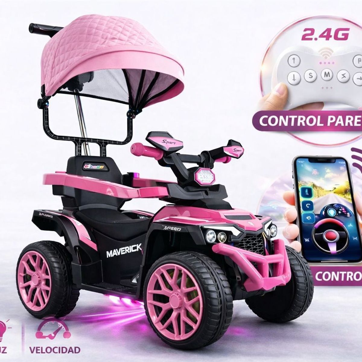 BRITOCHET - Carro Montable Eléctrico Niños 3 En 1 Control Remoto Ref1769