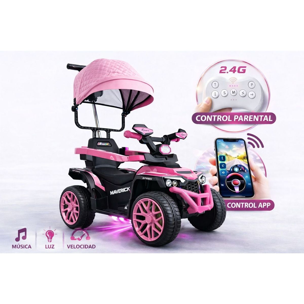 BRITOCHET - Carro Montable Eléctrico Niños 3 En 1 Control Remoto Ref1769