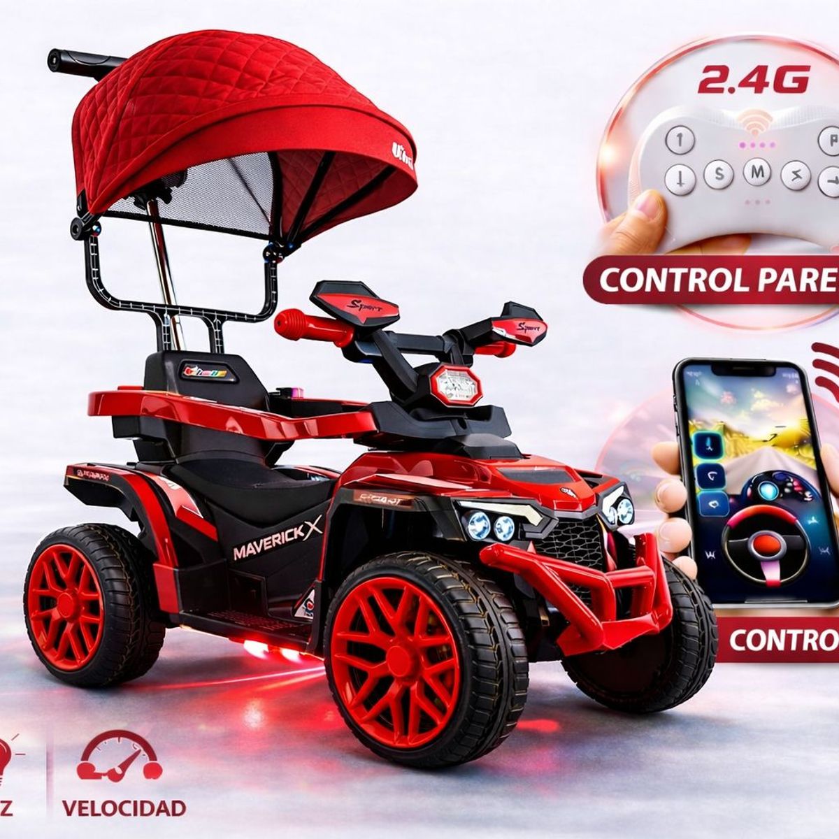 BRITOCHET - Carro Montable Eléctrico Niños 3 En 1 Control Remoto Ref1769