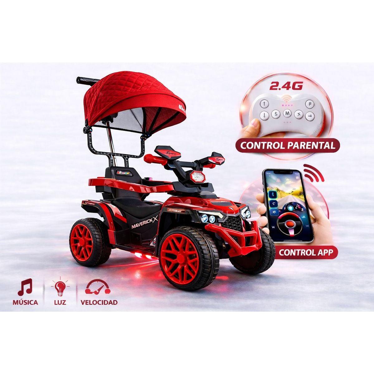 BRITOCHET - Carro Montable Eléctrico Niños 3 En 1 Control Remoto Ref1769