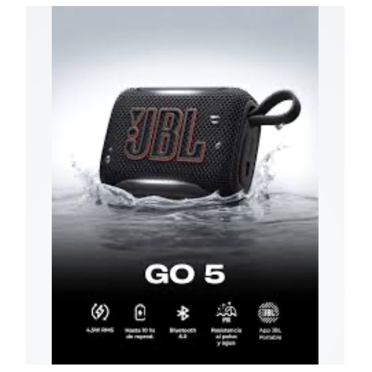 JBL - JBL Go 5 resistente al agua y polvo, permite enlazar múltiples altavoces compatibles