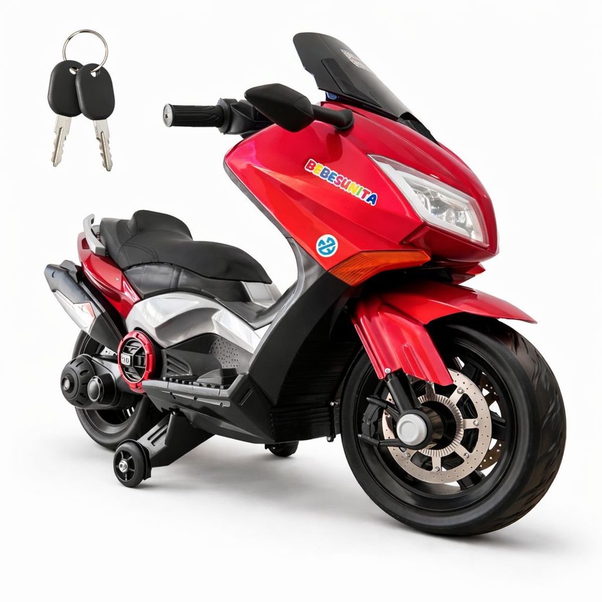 BRITOCHET - Moto Eléctrica Niño Rojo Nmax Luces Led Bluetooth Ev285