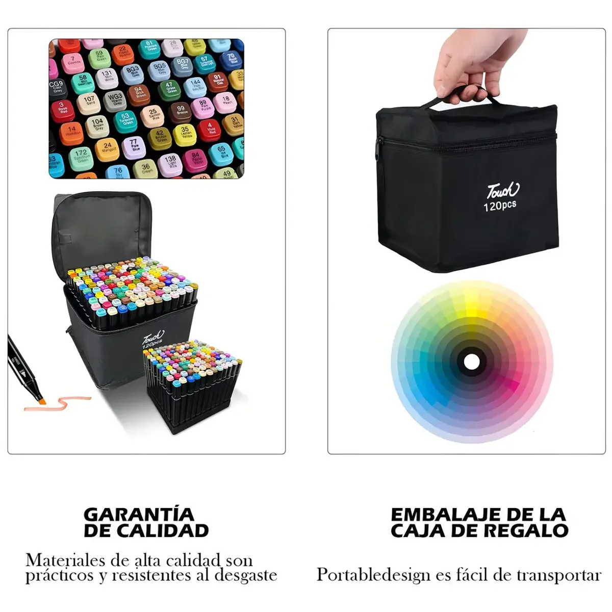 TOUCH - Marcadores Doble Punta 120 Colores T-120 Base De Agua