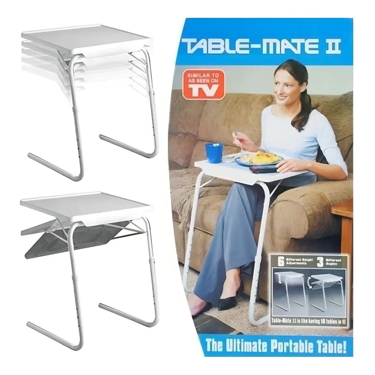 TABLE MATE - Mesa Ajustable Multiusos Table Mate Ii Portatil Plegable