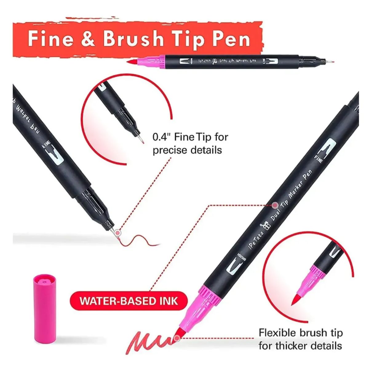 GENERICO - Marcadores Doble Punta Dual Brush Estuche 120 Colores