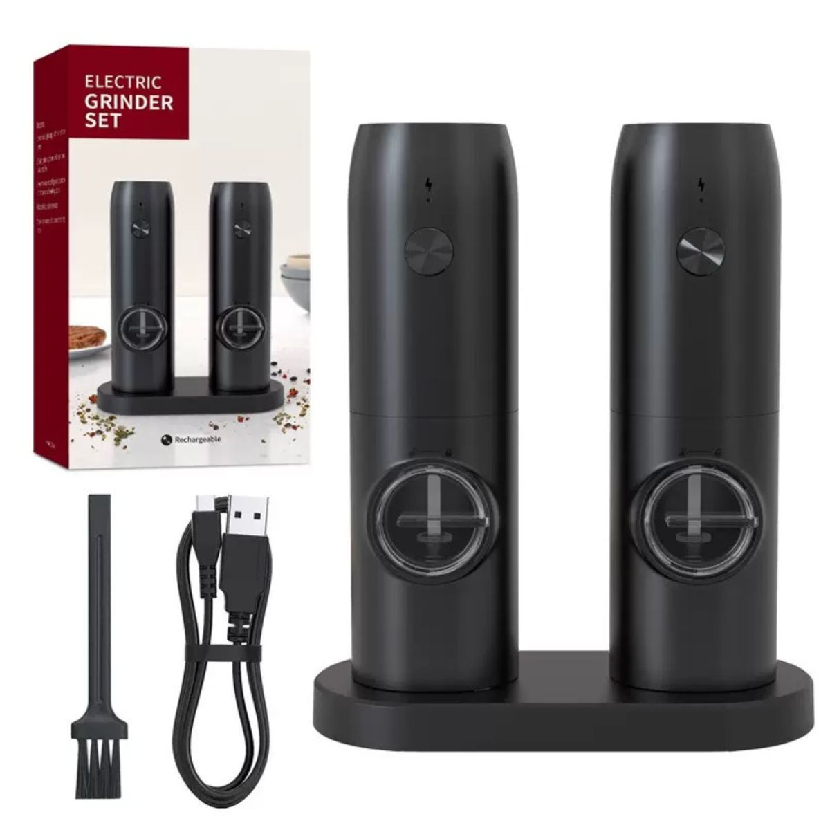 ROCKET COFFEE - Grinder Salero Y Pimentero Eléctrico Compacto Y Práctico