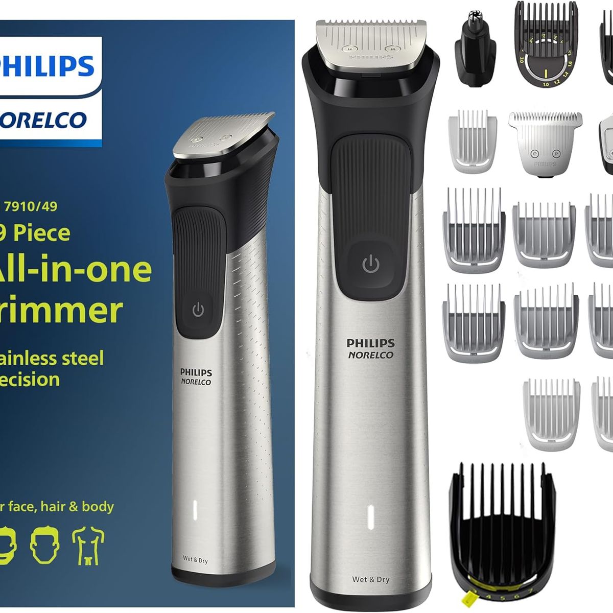 PHILIPS - Máquina Afeitadora Norelco Philips Multigroom 7000  Plateado 110v