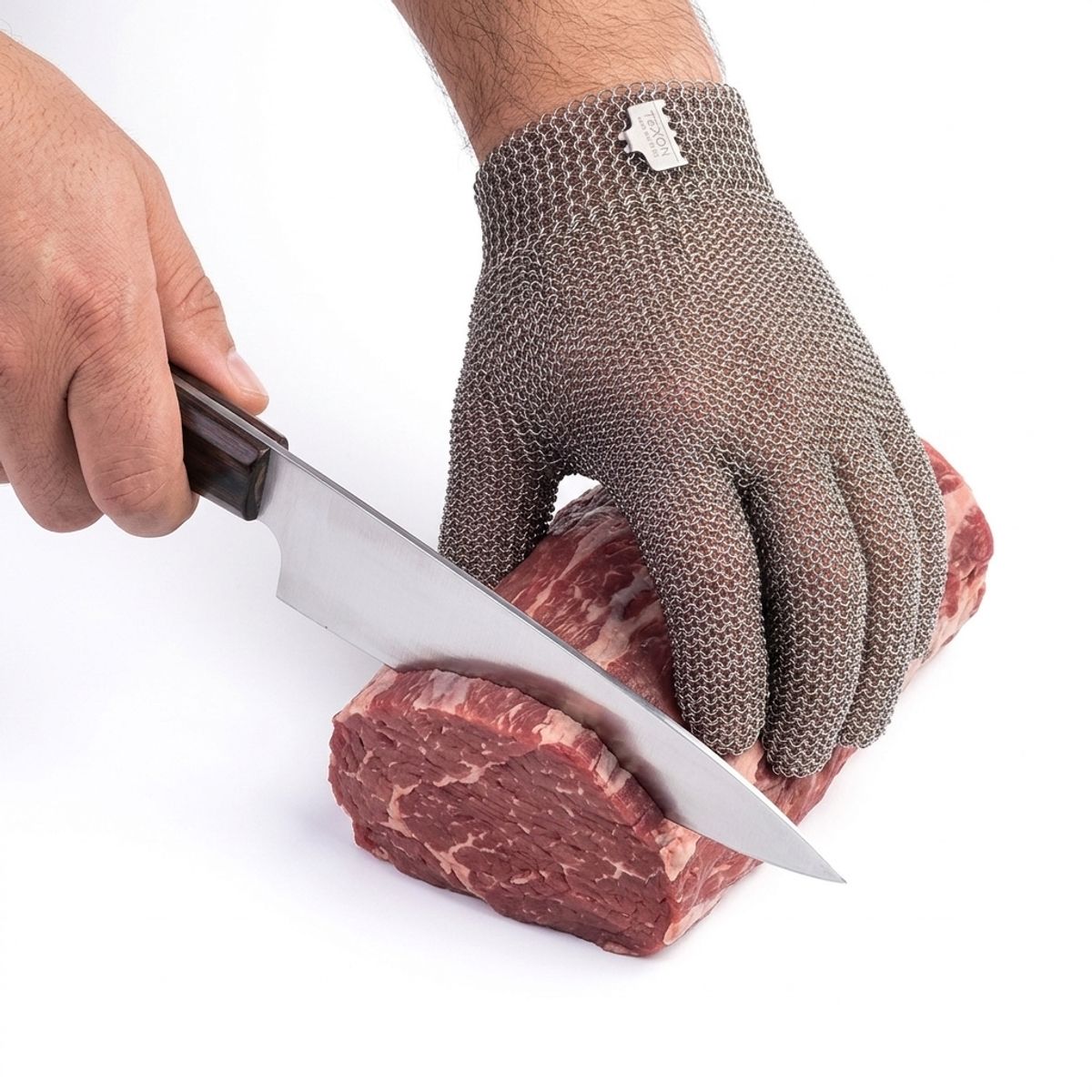 007PLUS - Guante De Malla De Acero Anticorte Grado Alimenticio - Cocina Y Carnicería