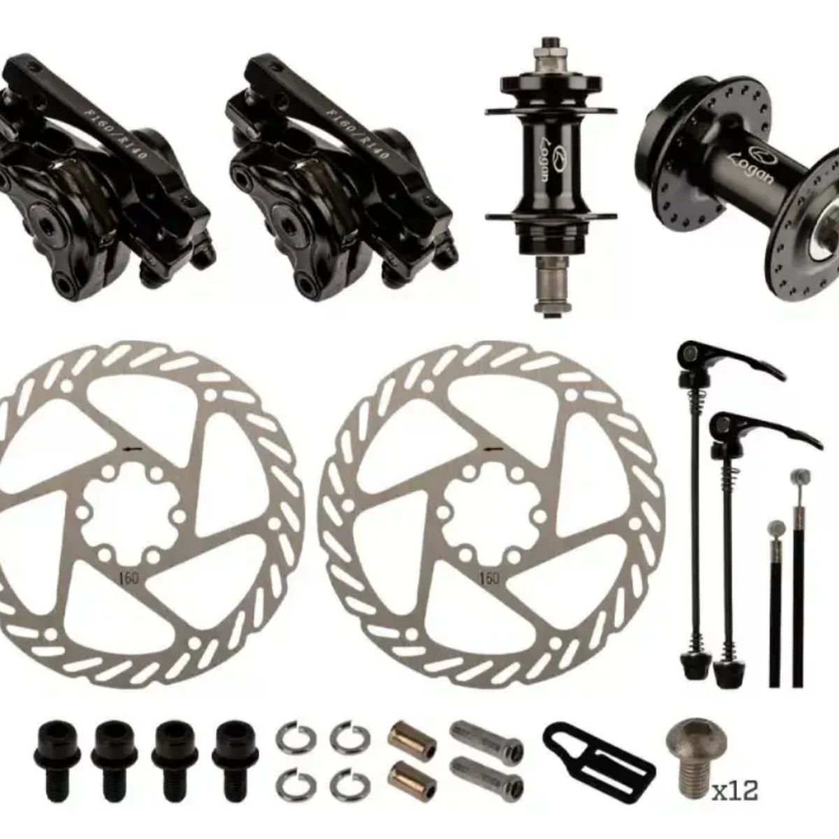 LOGAN - Frenos Disco Mecánicos Logan 6t Lb-dx20 12 Piezas Incluye Pastillas