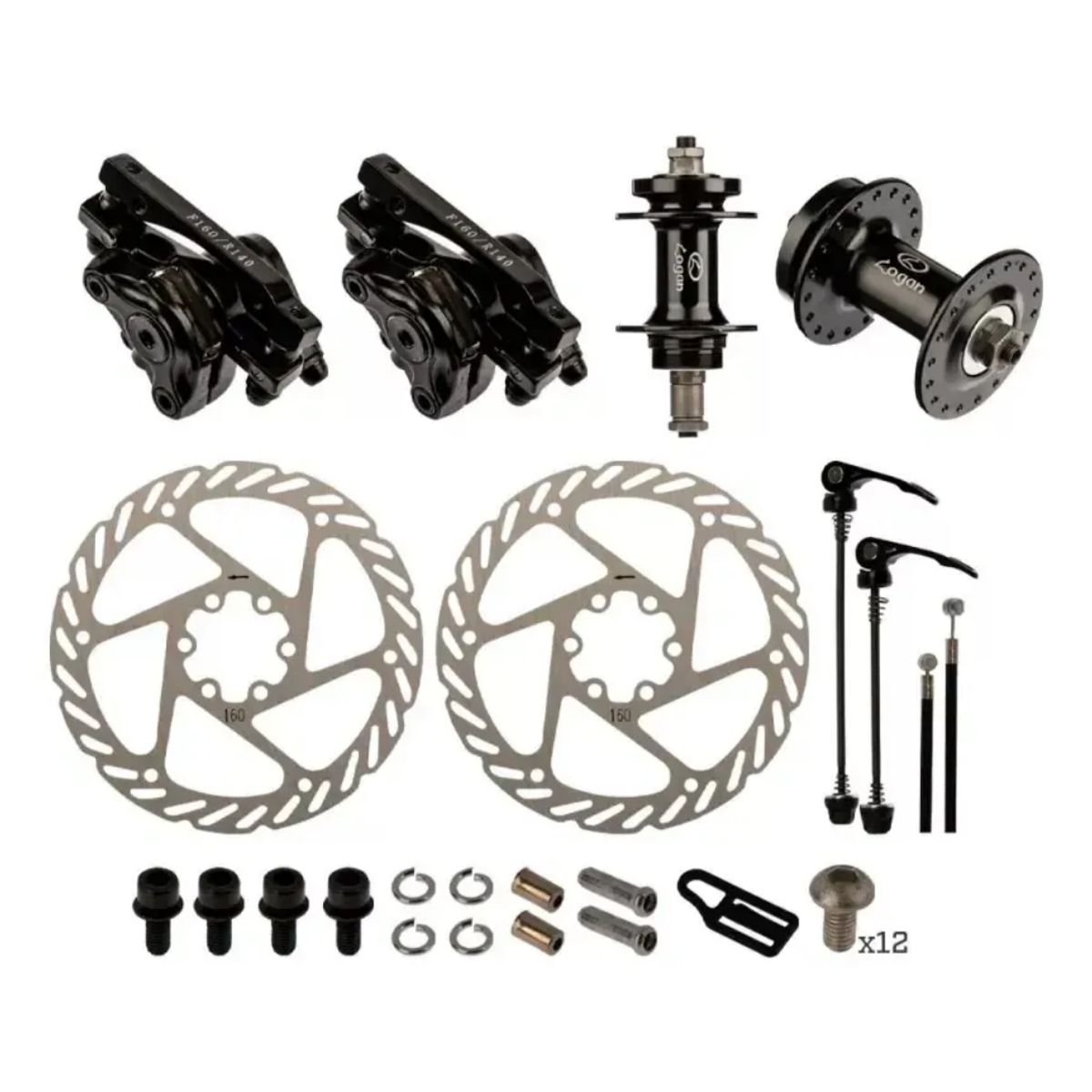 LOGAN - Frenos Disco Mecánicos Logan 6t Lb-dx20 12 Piezas Incluye Pastillas