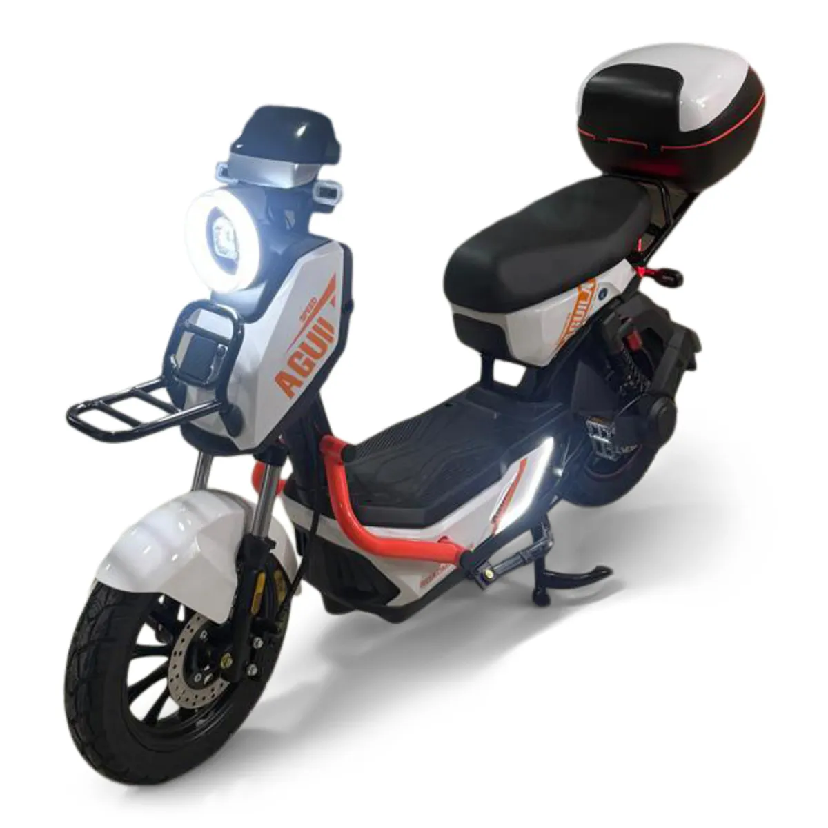 ROADMASTER - Bicicleta Electrica Roadmaster 1000 Watts Freno Disco 72 V blanco naranja