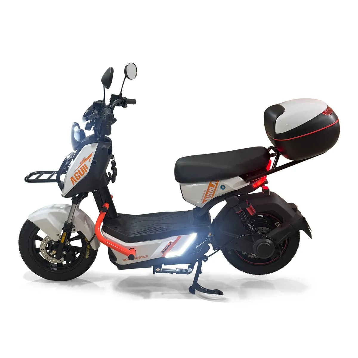 ROADMASTER - Bicicleta Electrica Roadmaster 1000 Watts Freno Disco 72 V blanco naranja