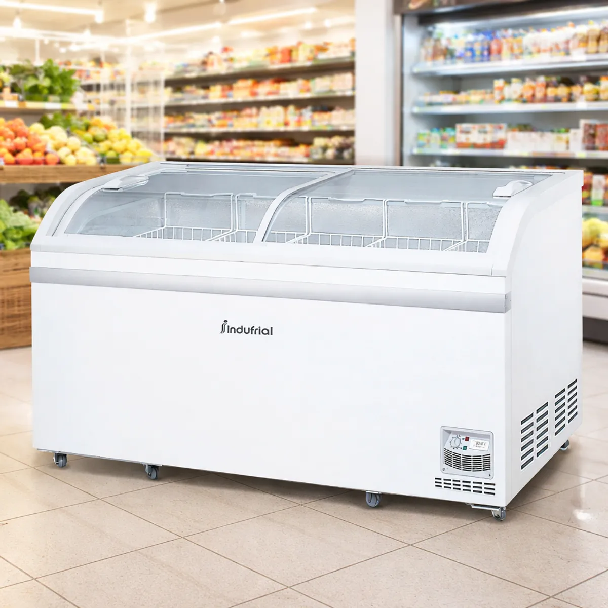 INDUFRIAL - CONGELADOR HORIZONTAL INDUFRIAL 500 L PUERTA VIDRIO