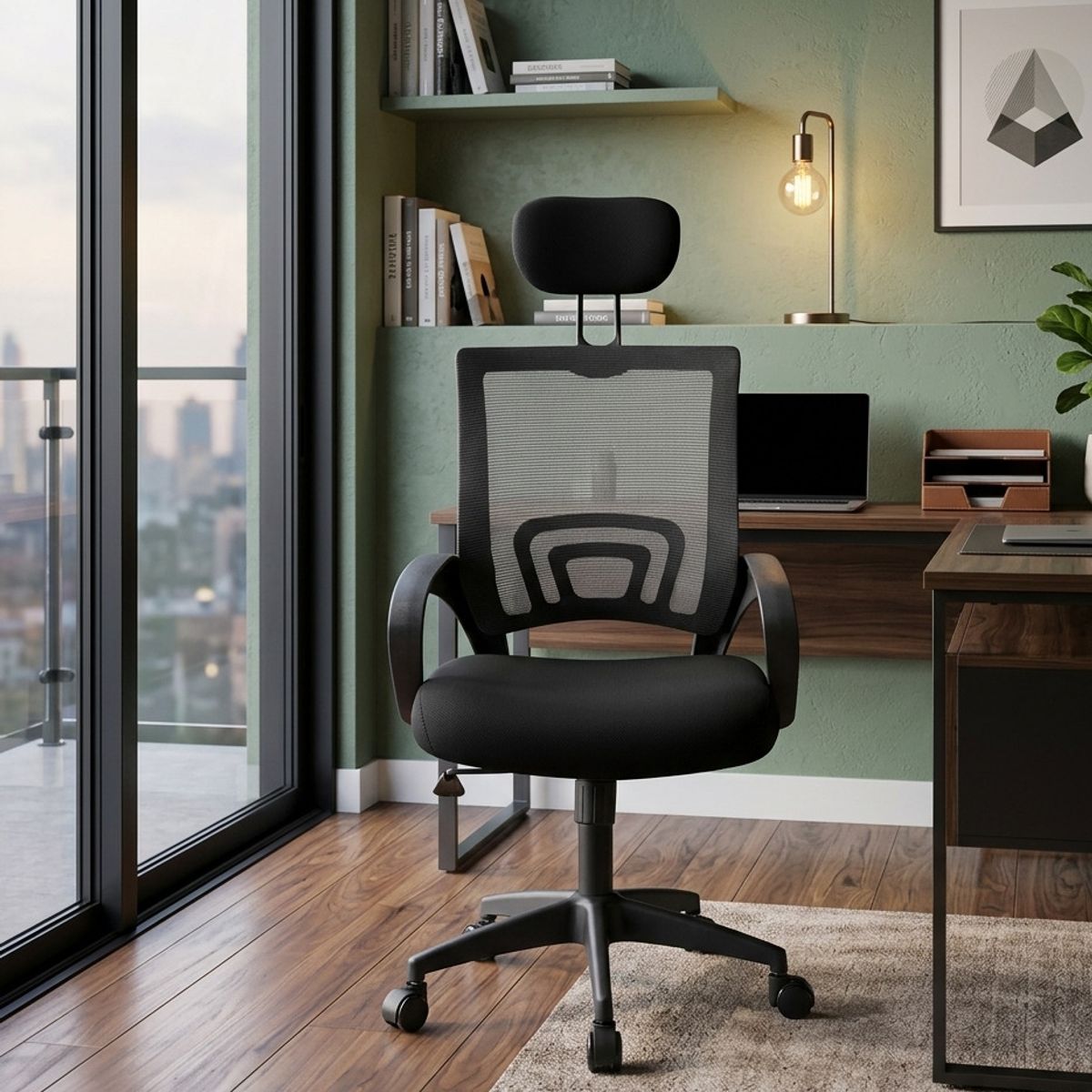 GENERICO - Silla Oficina Ergonómica Cabecero Ajustable Malla Libertad