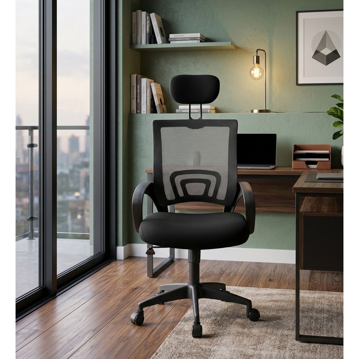 GENERICO - Silla Oficina Ergonómica Cabecero Ajustable Malla Libertad