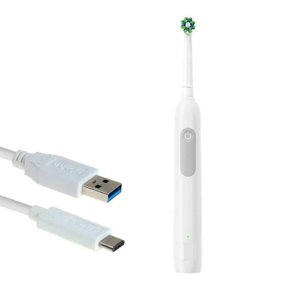 GENERICO - CEPILLO DE DIENTES RECARGABLE ELECTRICO DENTAL ULTRA SONICO 4 REPUESTOS 5 VELOCIDADES
