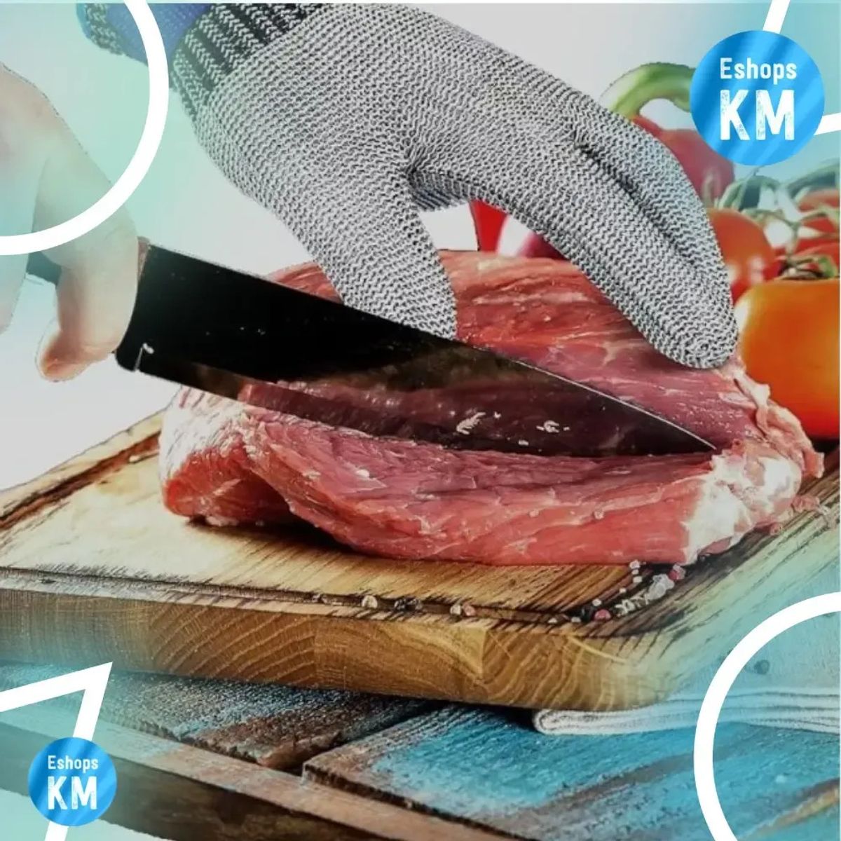 007PLUS - Guante Anticorte Carniceria - Hilo Acero Inoxidable