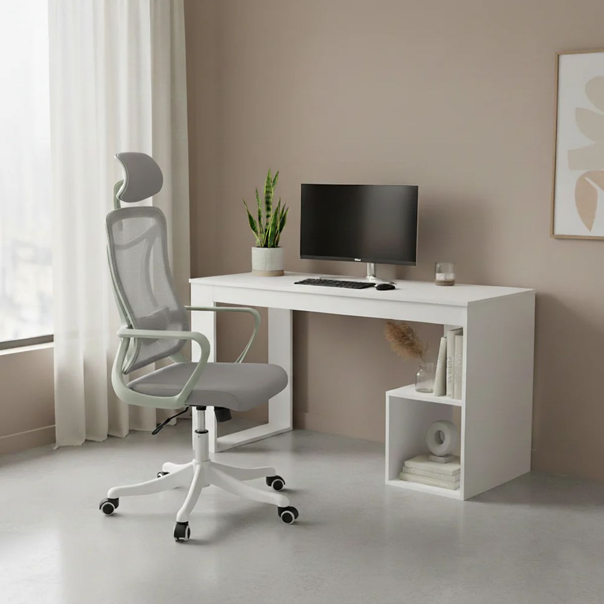 RTA DESIGN - Silla de Escritorio Elite, Gris, ergonómica con altura ajustable