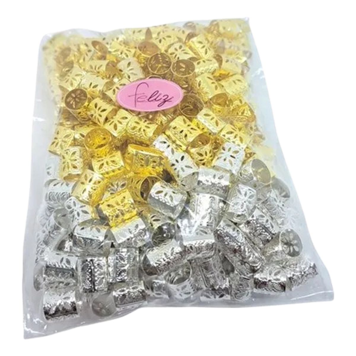 GENERICO - Abrazaderas Aros Peinados X100 Plateado Y Dorado