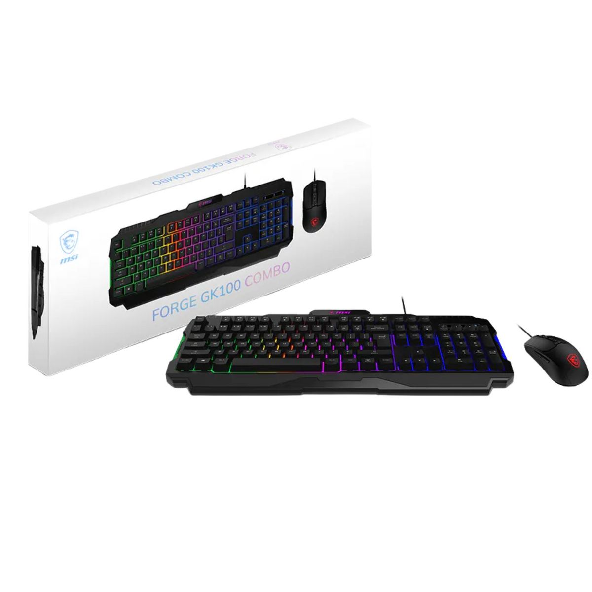 MSI - Combo Gamer MSI Forge GK100 / Teclado RGB / Mouse 6400 DPI