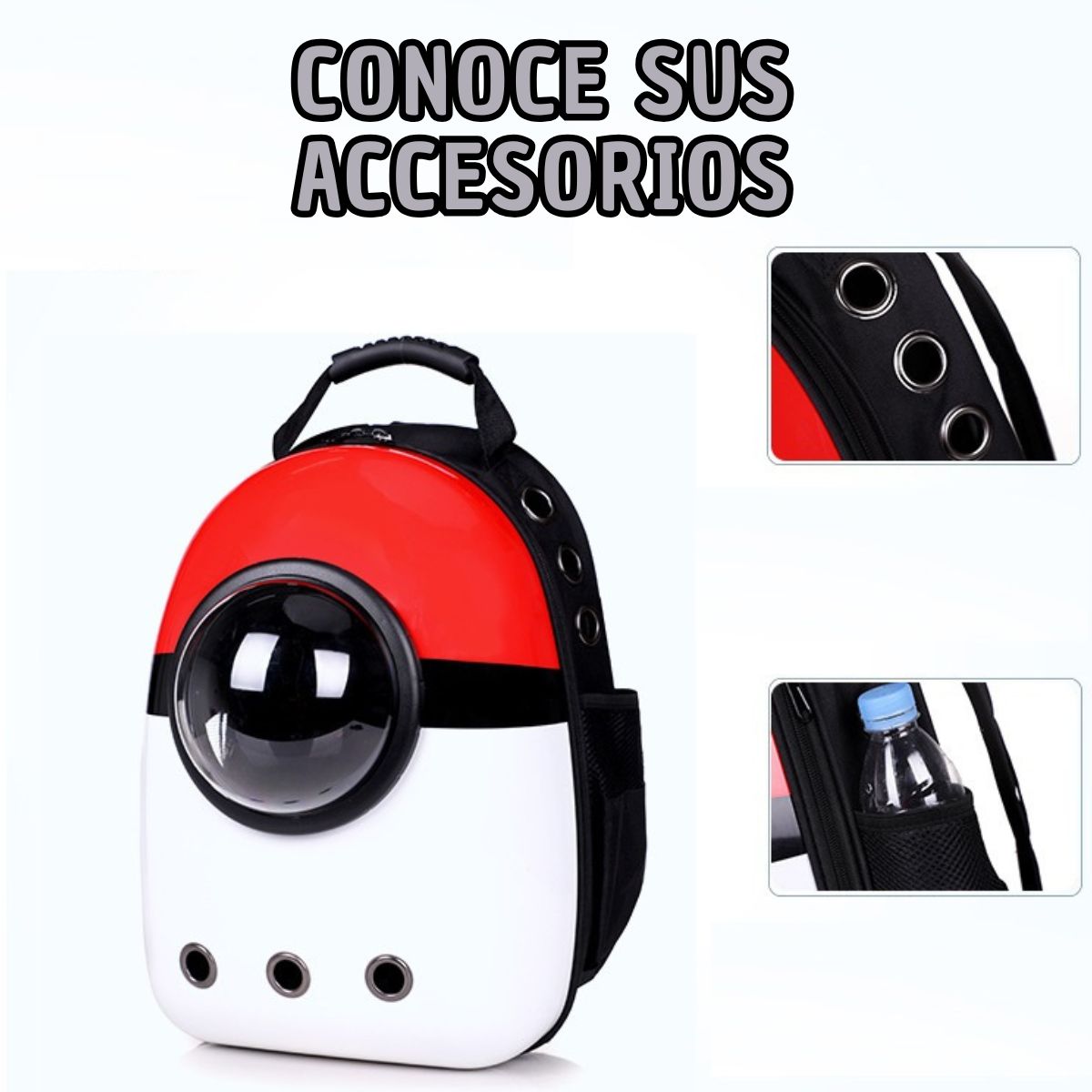 PETS - Original Mochila Transportadora Mascotas Tipo Cápsula Perros y Gatos + Obsequio