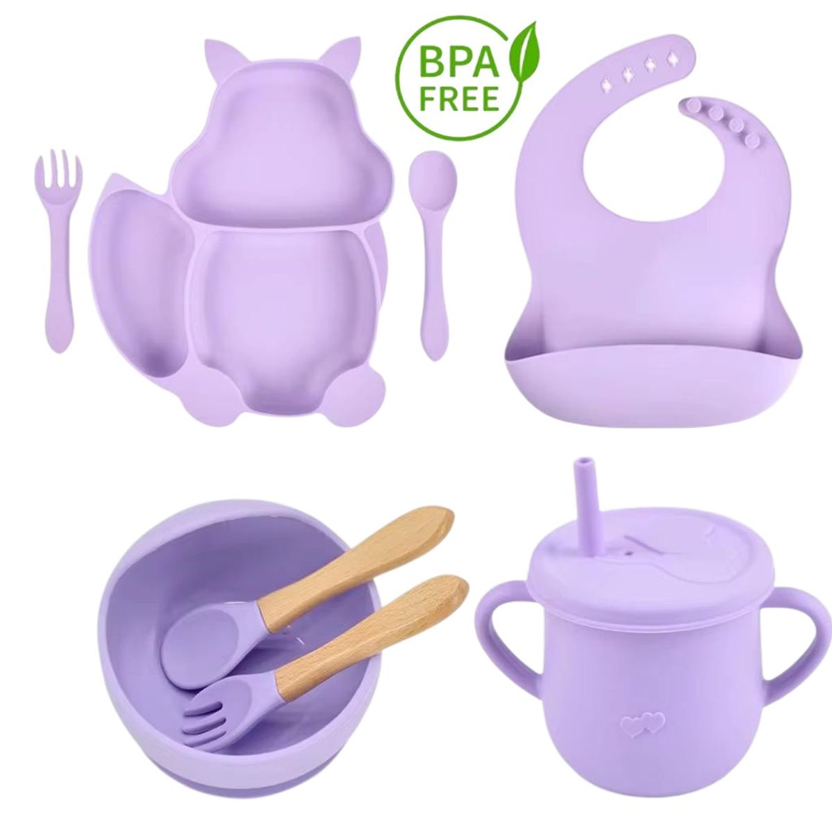 GENERICO - Set De Alimentación Completaría 8 Piezas Morado