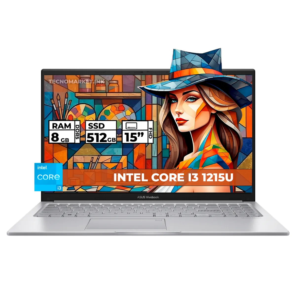 ASUS - PORTATIL ASUS INTEL CORE I3-1215U 8GB RAM 512GB SSD 15 FHD