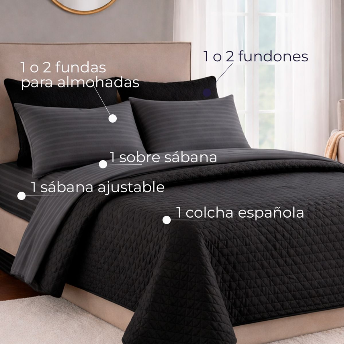 LILE - Combo Fresh Ropa De Cama Microfibra Juego De Sábanas + Colcha Suave