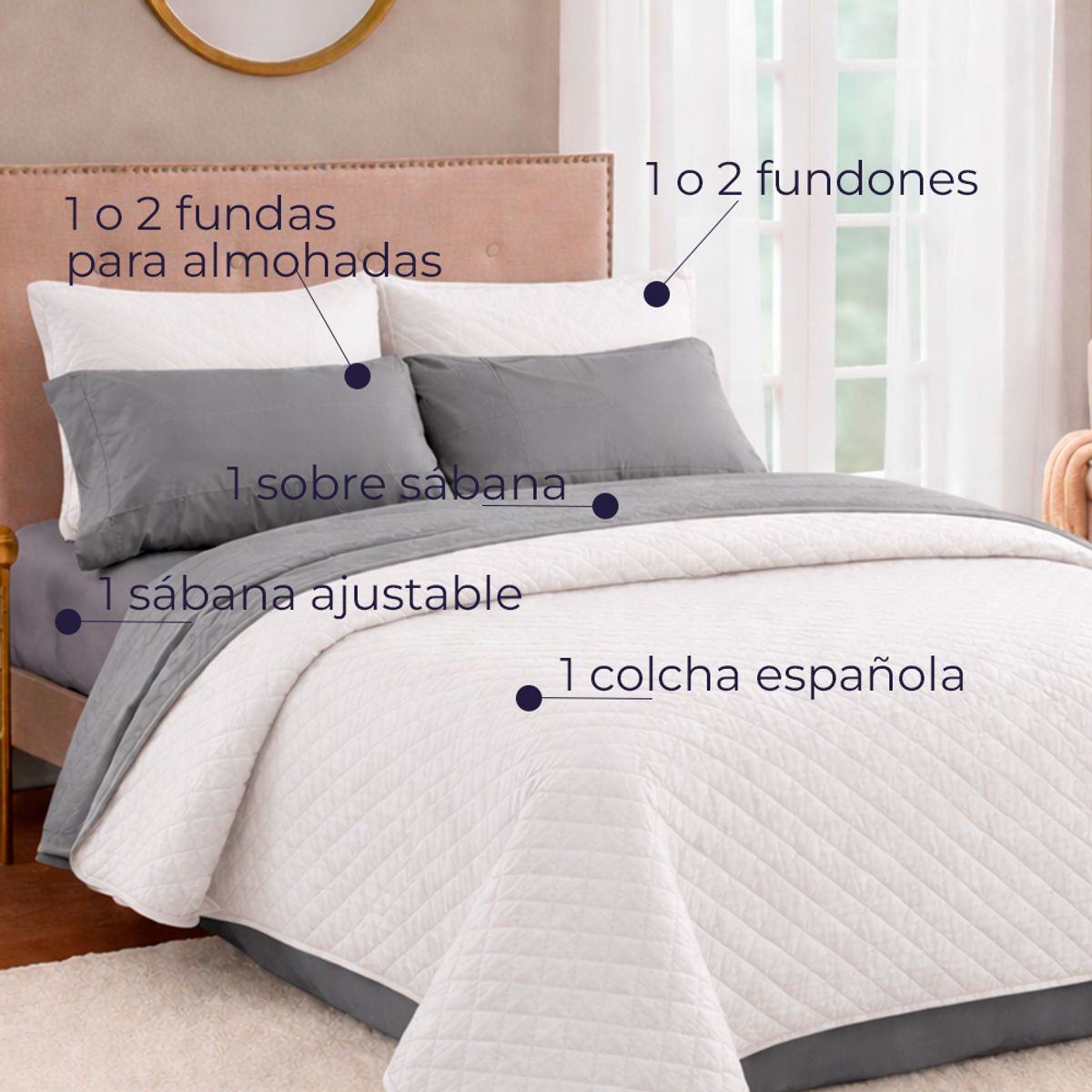 LILE - Combo Fresh Ropa De Cama Microfibra Juego De Sábanas + Colcha Suave
