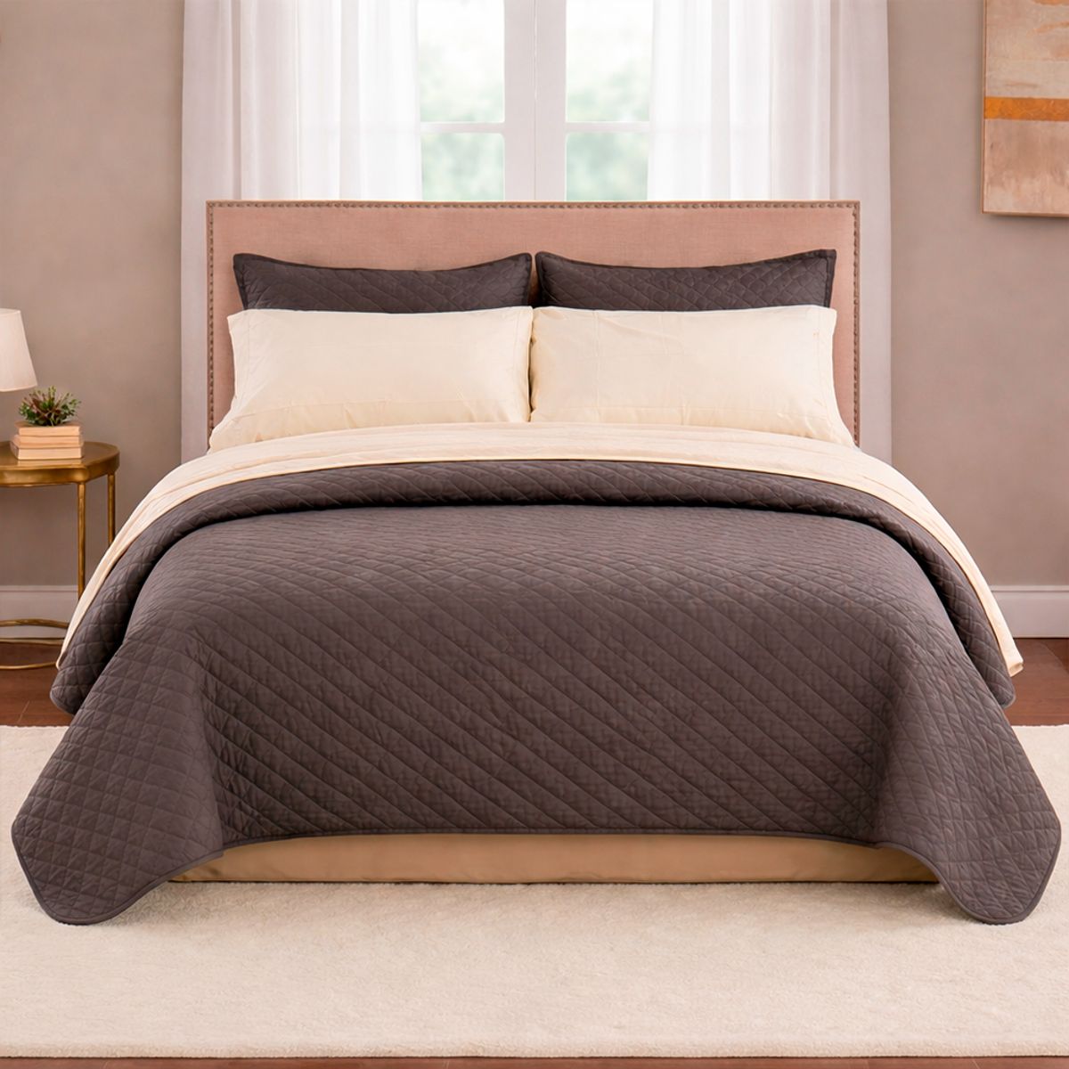 LILE - Combo Fresh Ropa De Cama Microfibra Juego De Sábanas + Colcha Suave