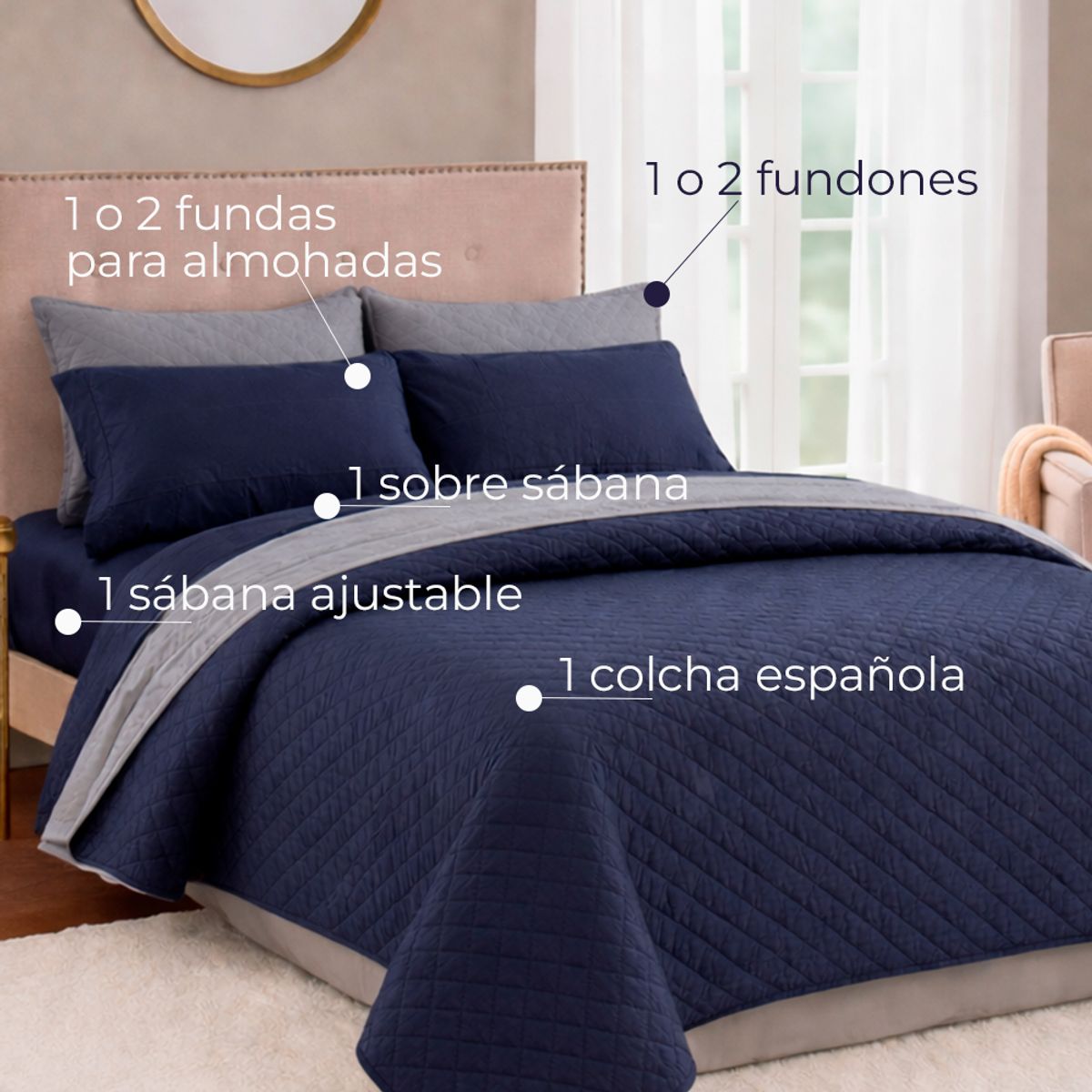 LILE - Combo Fresh Ropa De Cama Microfibra Juego De Sábanas + Colcha Suave