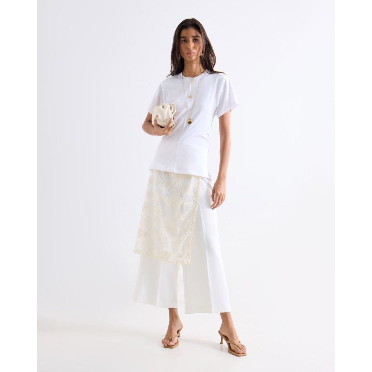 SEVEN SEVEN - Pantalón Culotte Con Pinzas  Para Mujer Blanco Seven Seven