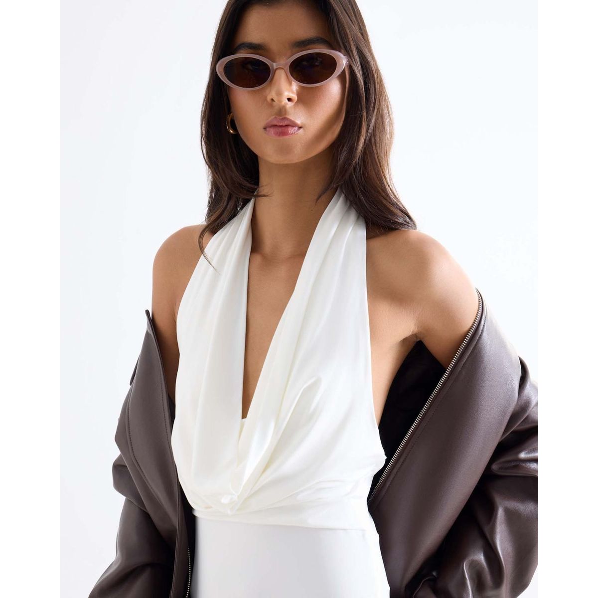 SEVEN SEVEN - Body Drapeado Con Escote  Para Mujer Blanco Seven Seven