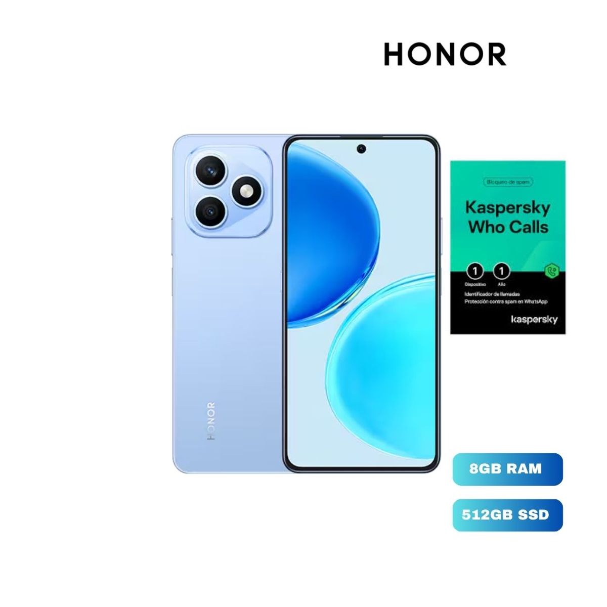 HONOR - CELULAR HONOR X8D 8GB RAM – 512GB  AZUL + LICENCIA KASPERSKY WHO CALLS