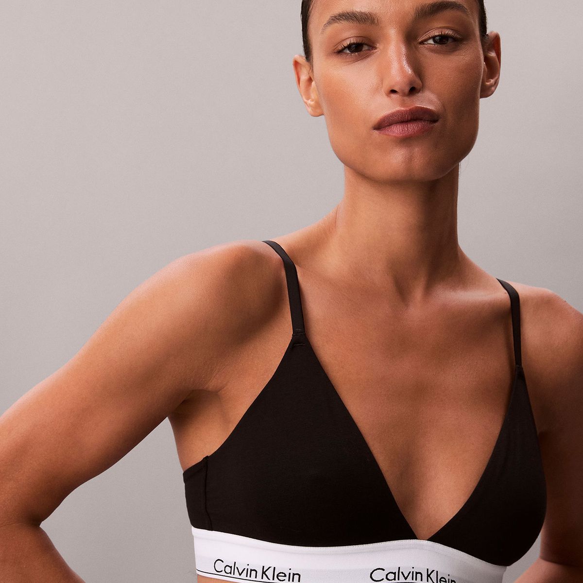 CALVIN KLEIN - Bralette negro triangular - Icon Cotton Modal Calvin Klein