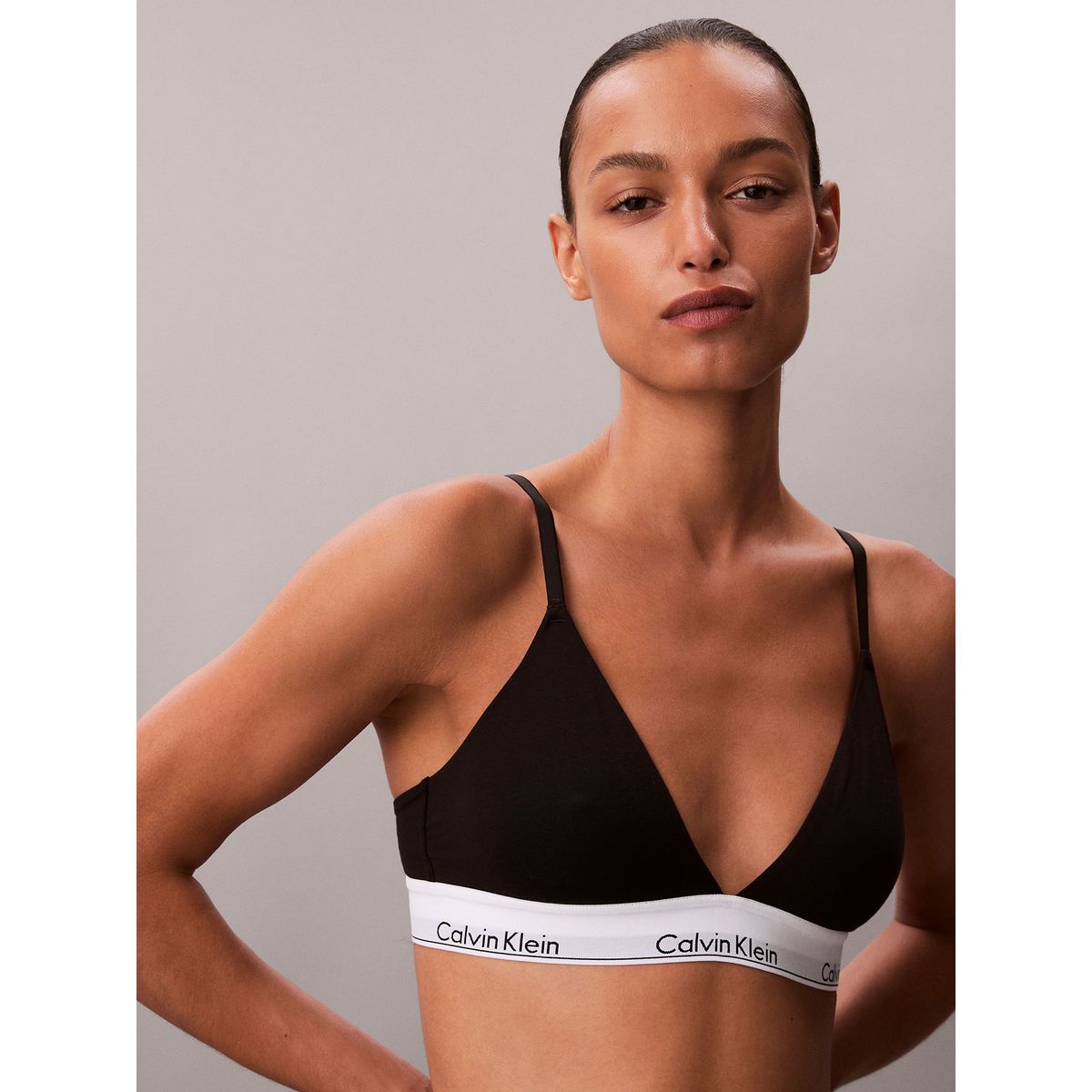 CALVIN KLEIN - Bralette negro triangular - Icon Cotton Modal Calvin Klein