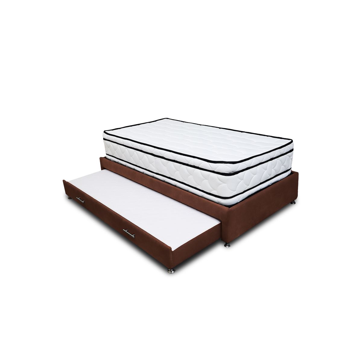 GENERICO - Combo Cama Tarima Nube 100x190 Sencillo Marrón