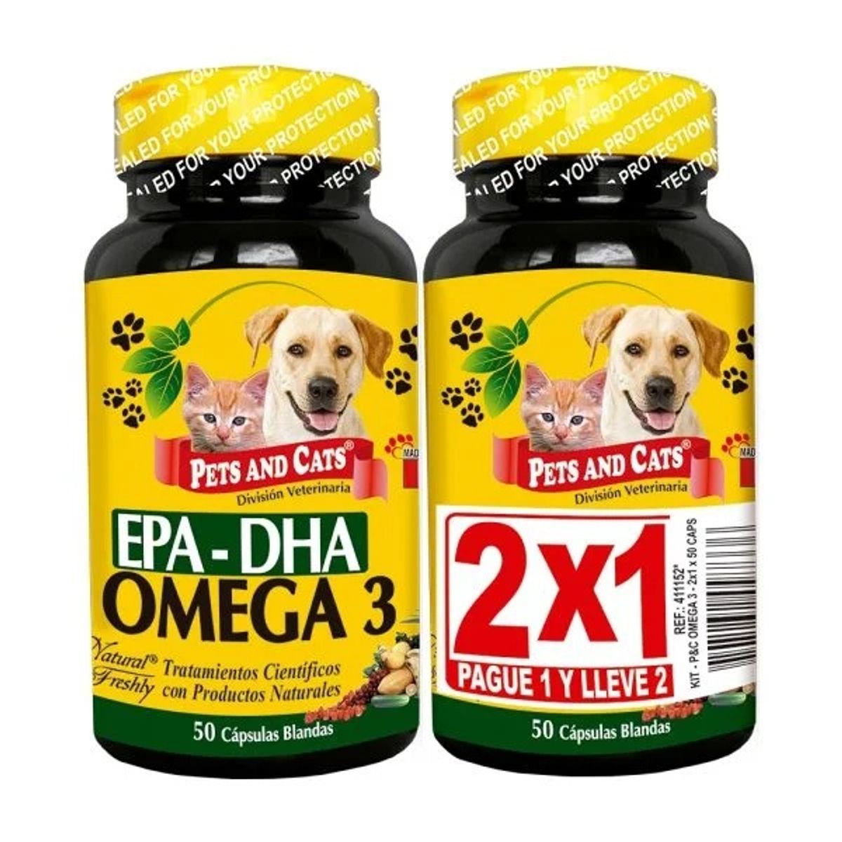 NATURAL FRESHLY - Natural Freshly Omega 3 Perros Cápsulas Blandas Dha Epa X2 Frascos 50u