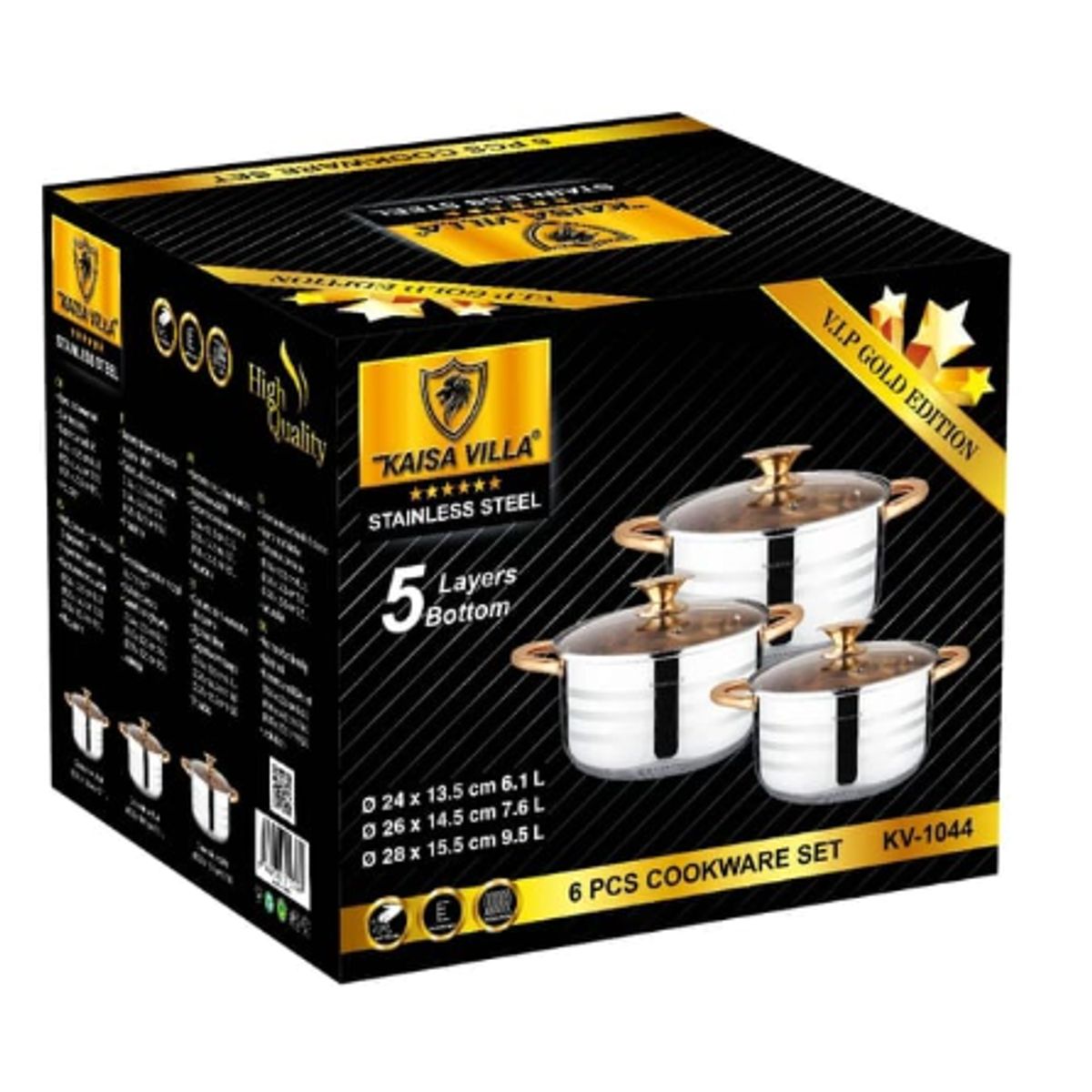 KAISA VILLA - Set Juego De OllaS PZ x5 Piezas