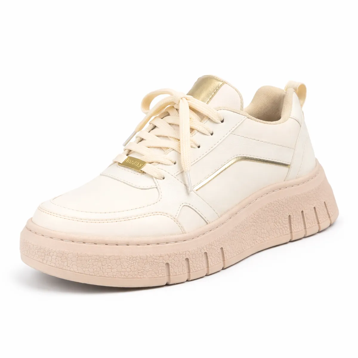 DEPORTIVA - Tenis Dama Plataforma Para Mujer Rosalia Estándar Casual-Beige